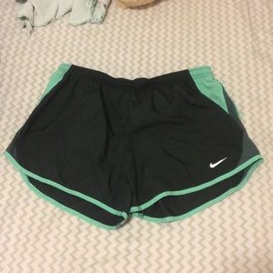 Aqua and Black Nike Dri-Fit Gym Shorts